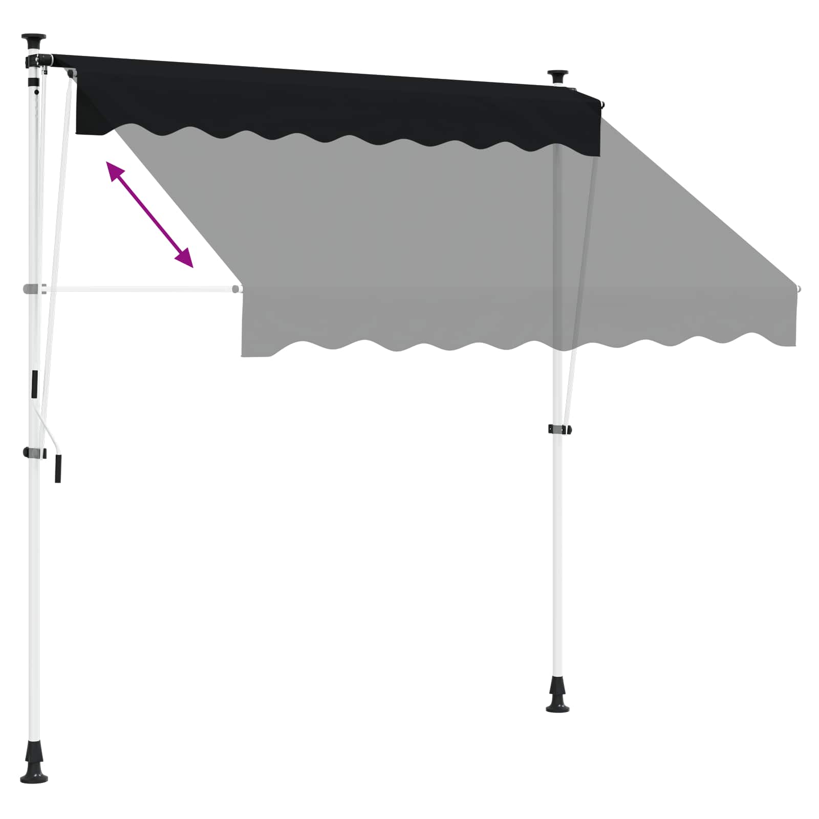 Tenda retrattile manuale Nero 400 cm | homemem39