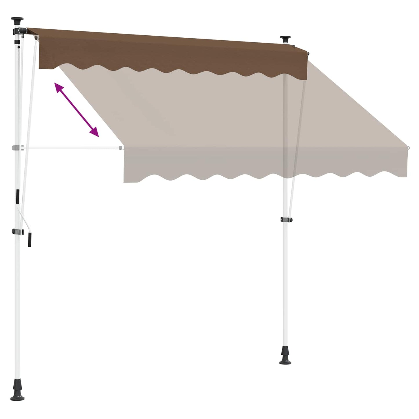 Tenda retrattile manuale Tortora 400 cm | homemem39