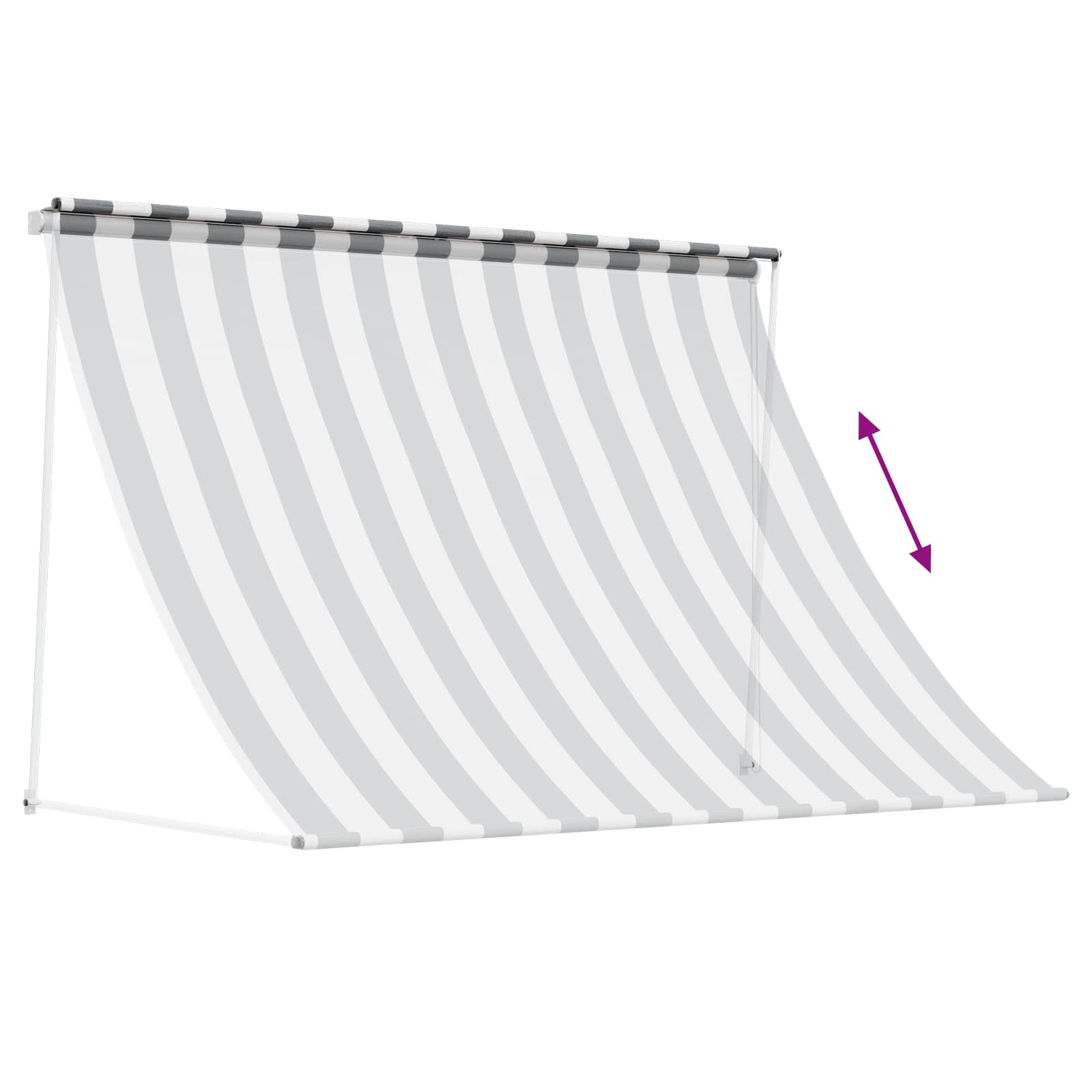 Tenda da Sole Antracite e Bianco 400 x 150 cm | homemem39