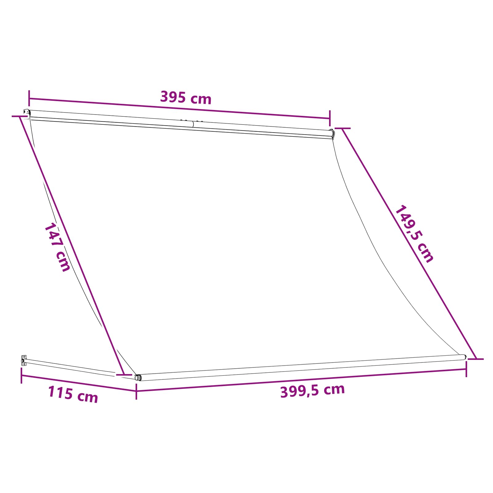Tenda da Sole Beige 400 x 150 cm | homemem39