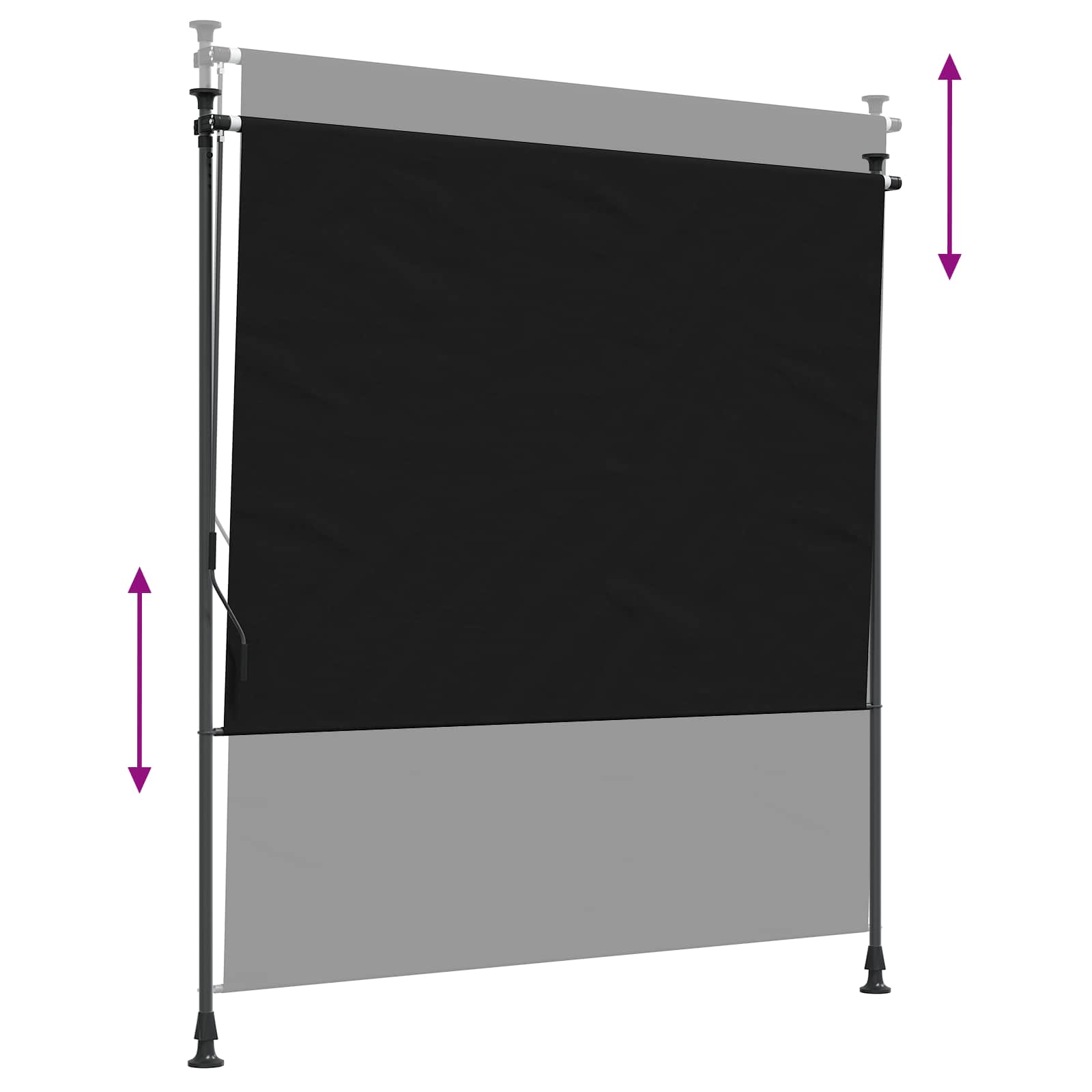 Tenda a Rullo Esterna Nero 200 x 270 cm | homemem39