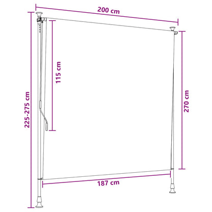 Tenda a Rullo Esterna Nero 200 x 270 cm | homemem39