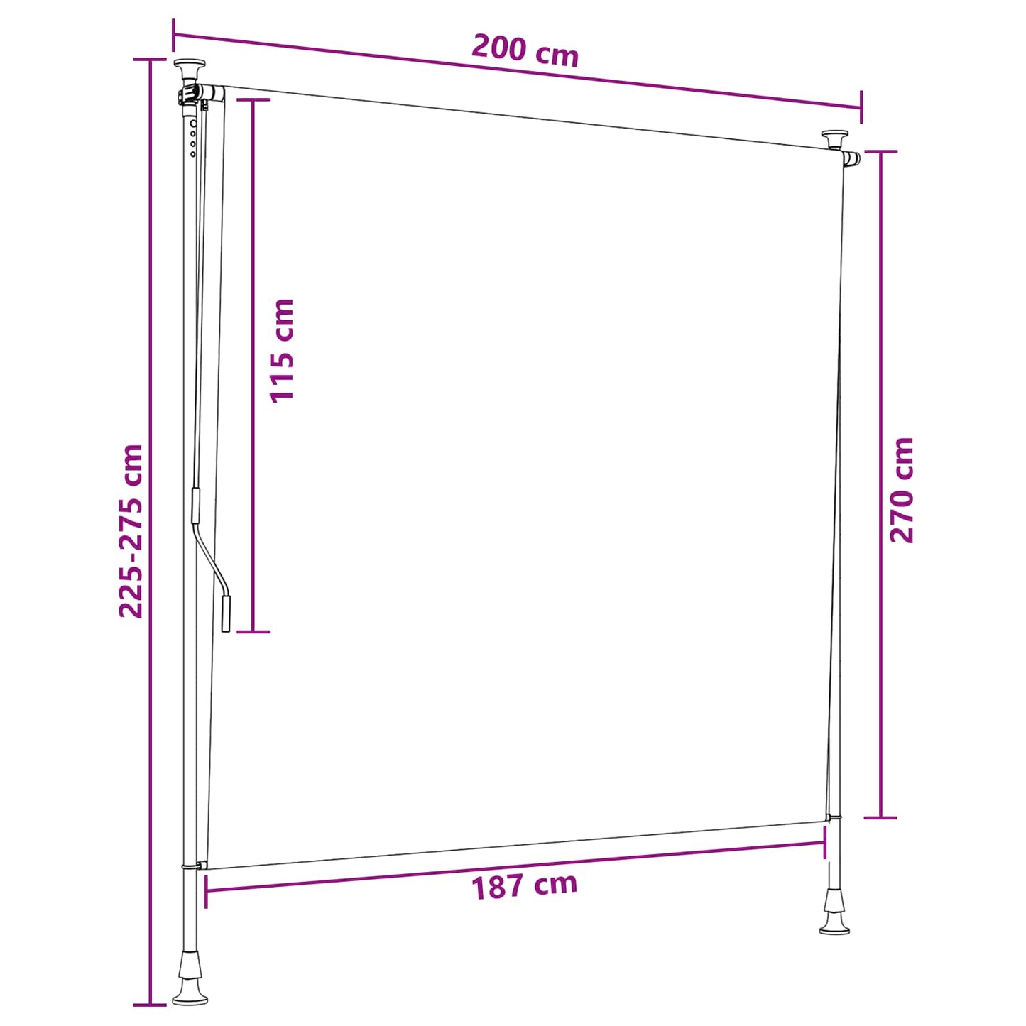 Tenda a Rullo Esterna Sabbia 200 x 270 cm | homemem39