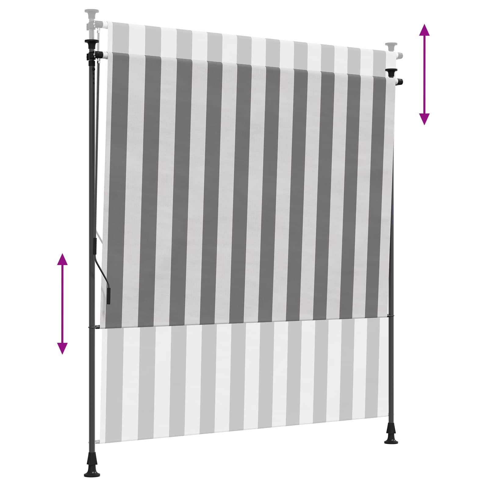 Tenda a Rullo Esterna Antracite e Bianco 100 x 270 cm | homemem39