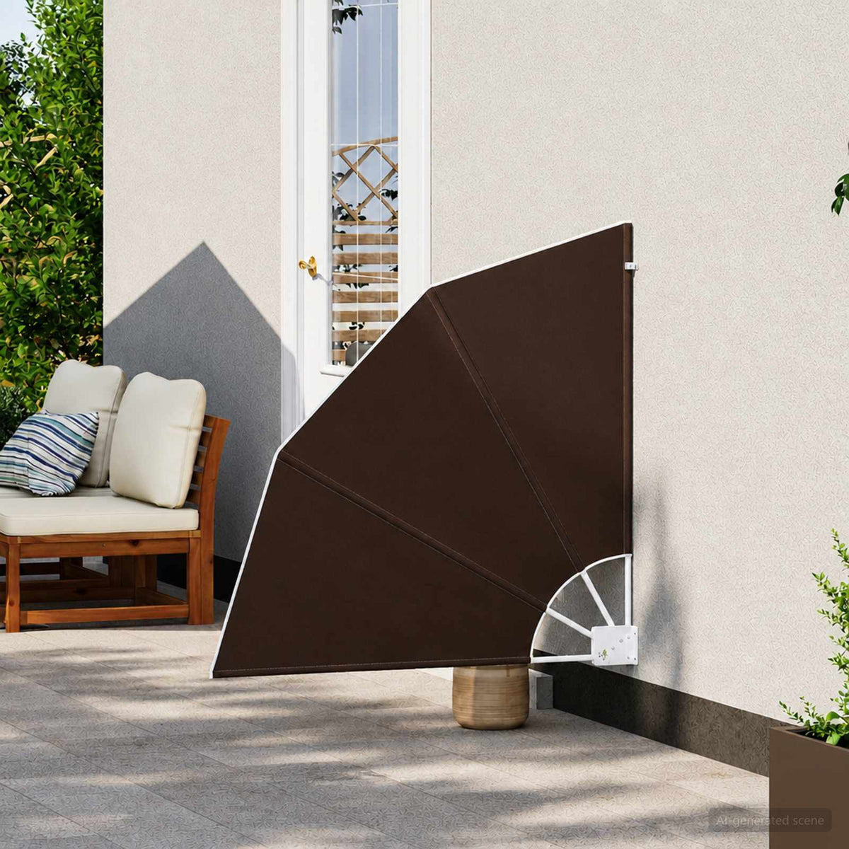 Schermo di Privacy per Balcone 210 x 210 cm Poliestere Marrone