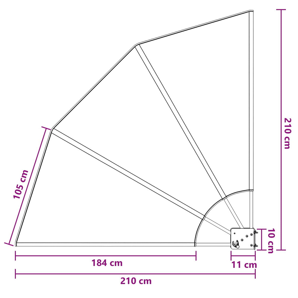 Schermo di Privacy per Balcone 210 x 210 cm Poliestere Marrone