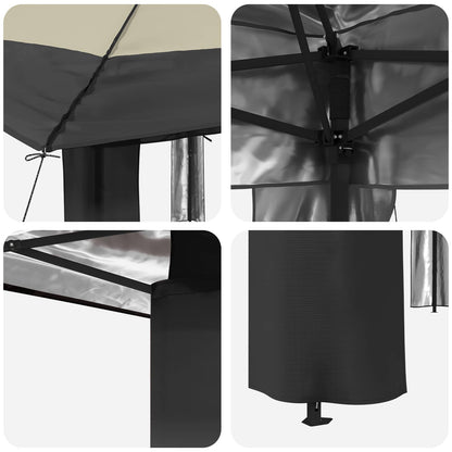 Gazebo senza Parete 2,6 x 2,6 m Crema e Antracite | homemem39