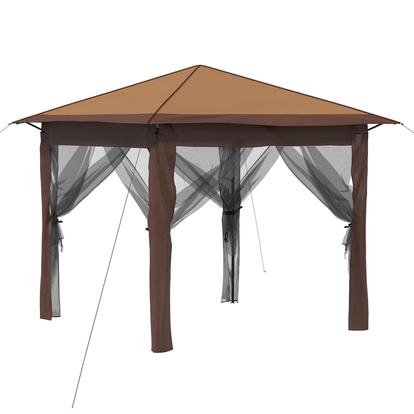 Gazebo con 4 Pareti 2,6 x 2,6 m Beige e Marrone | homemem39
