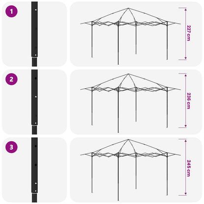 Gazebo senza Parete 3,3 x 3,3 m Crema e Marrone | homemem39