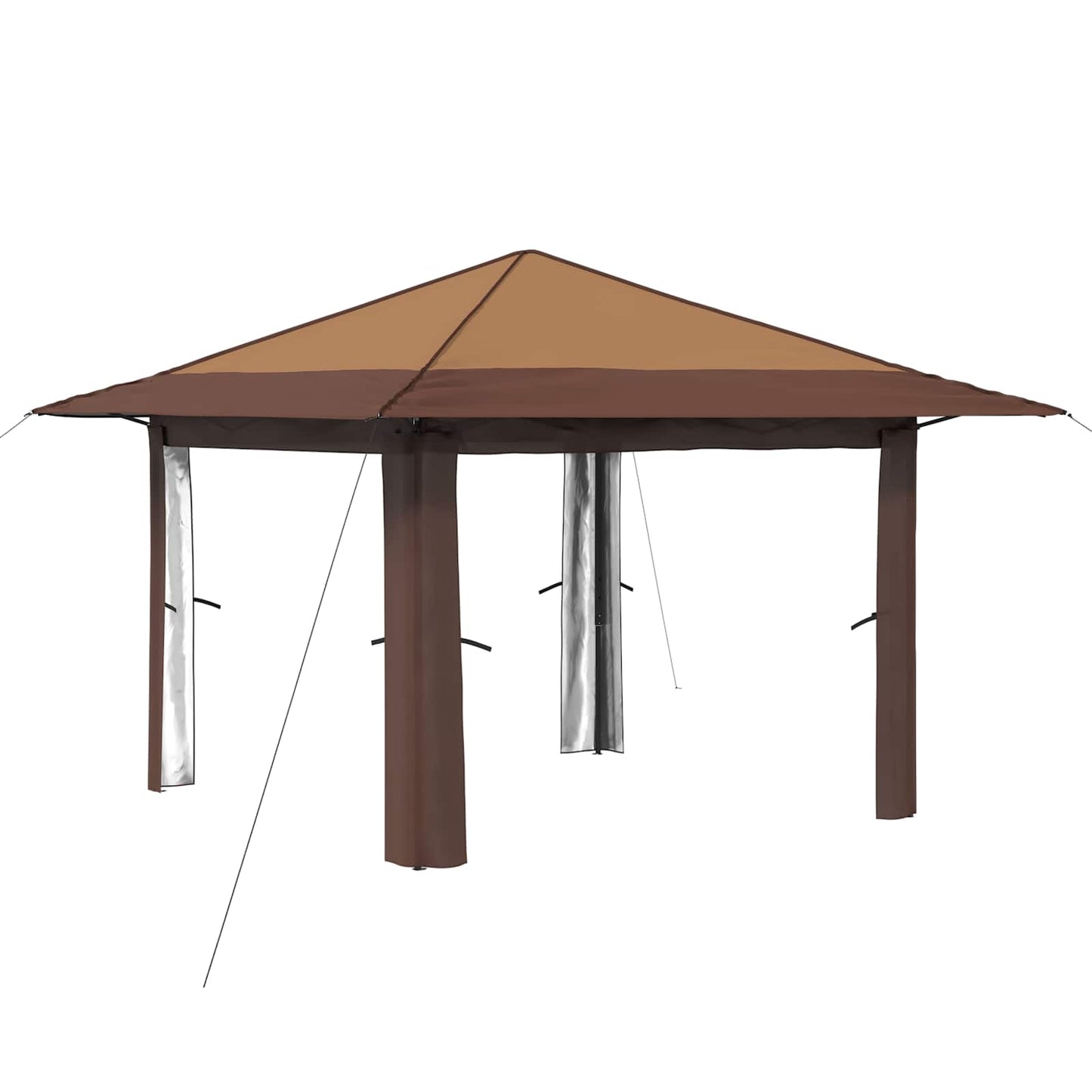 Gazebo senza Parete 3,3 x 3,3 m Beige e Marrone | homemem39