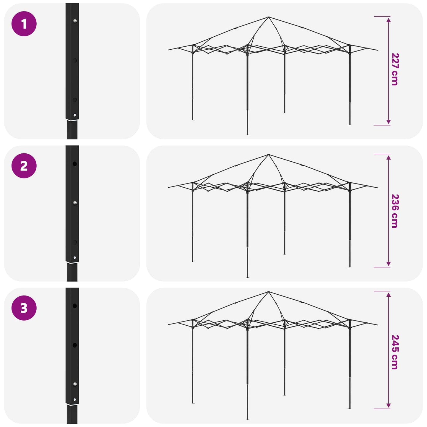 Gazebo senza Parete 3,3 x 3,3 m Beige e Marrone | homemem39
