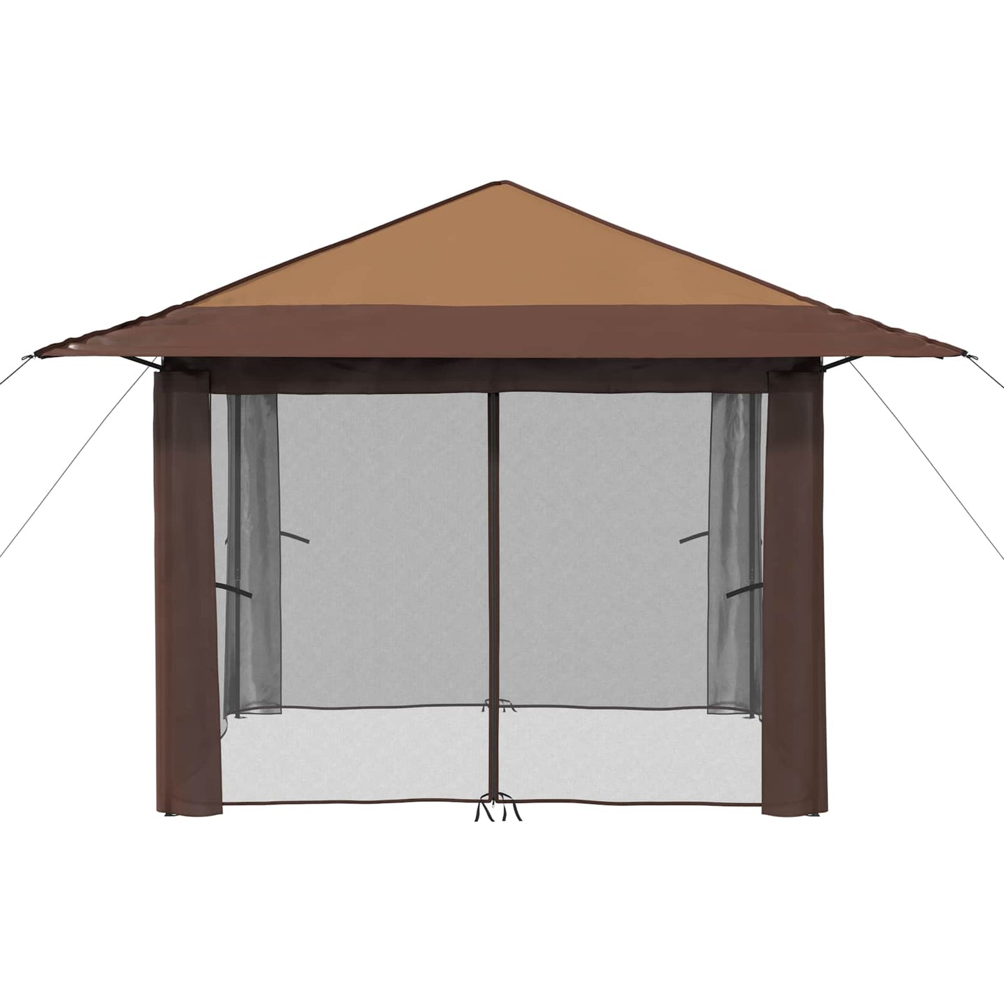 Gazebo con 4 Pareti 3,3 x 3,3 m Beige e Marrone | homemem39