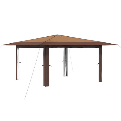 Gazebo senza Parete Laterale 4 x 4 m Beige e Marrone | homemem39