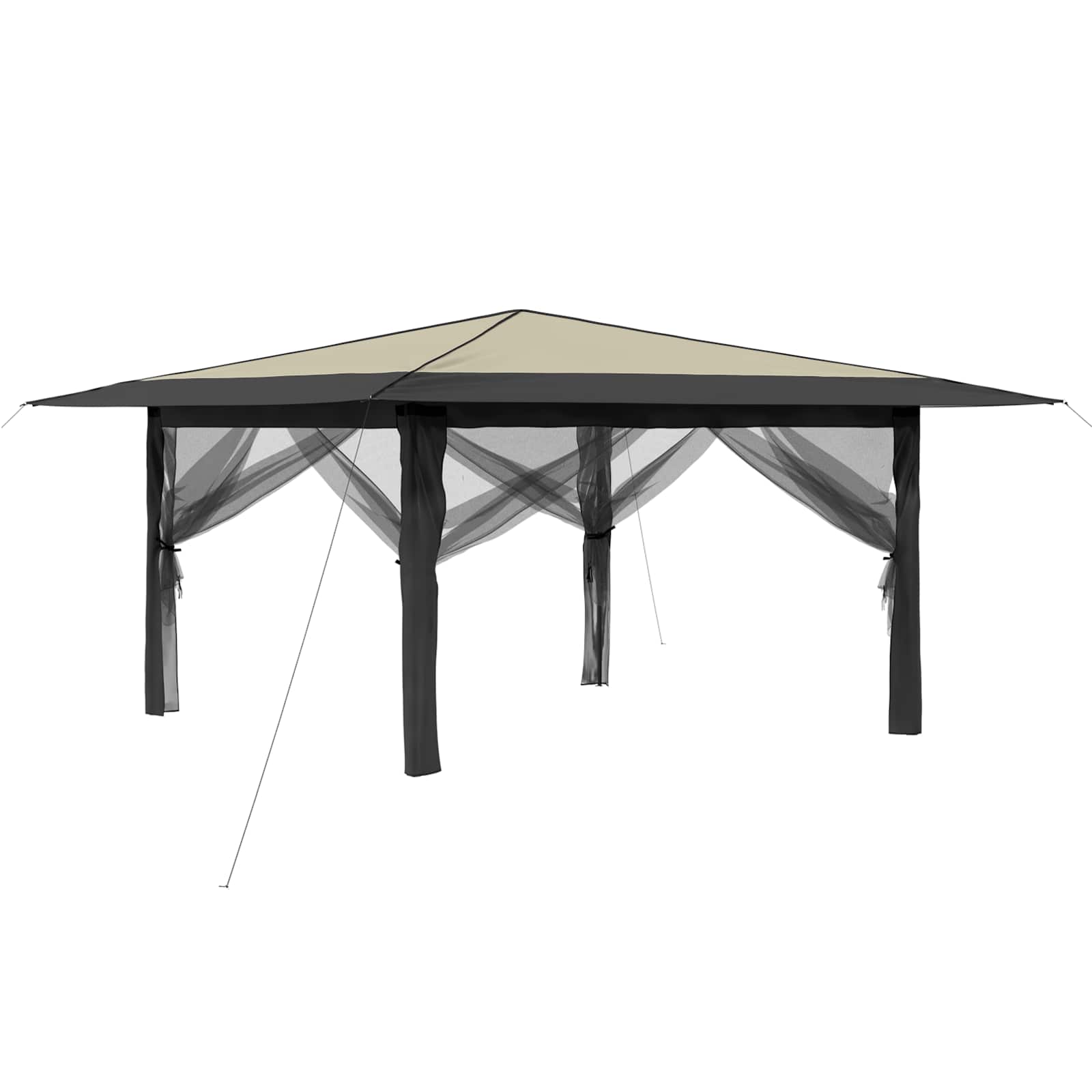 Gazebo con 4 Pareti Laterali 4 x 4 m Crema e Antracite | homemem39