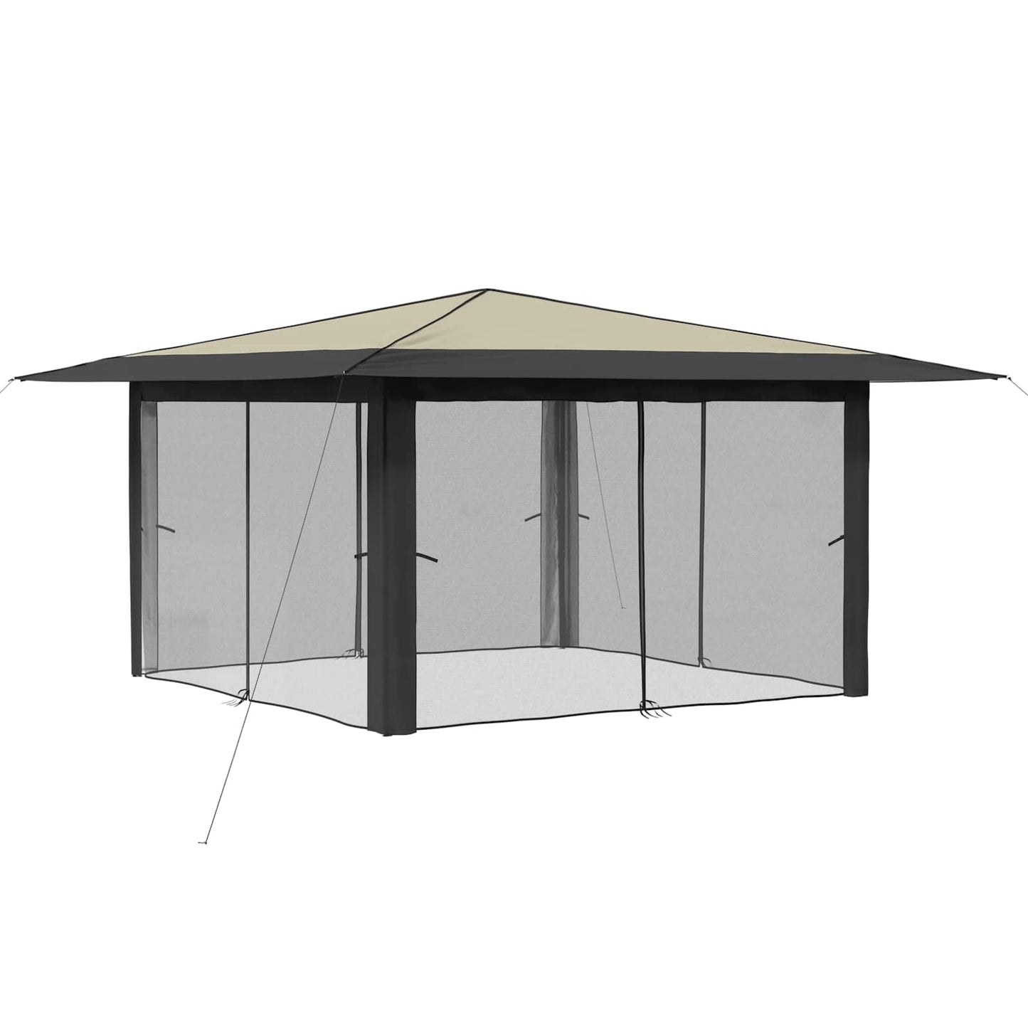 Gazebo con 4 Pareti Laterali 4 x 4 m Crema e Antracite | homemem39
