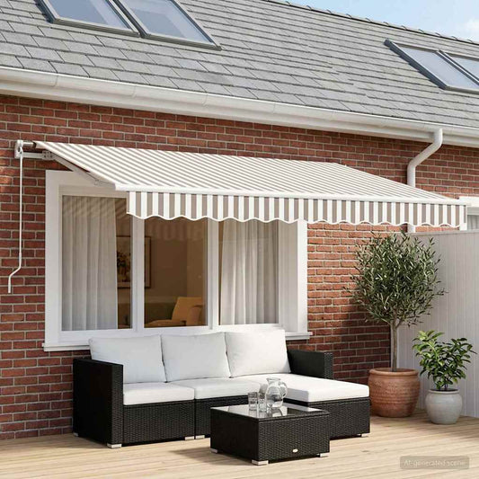 Telo di ricambio per tenda da sole Grigio chiaro e bianco | homemem39