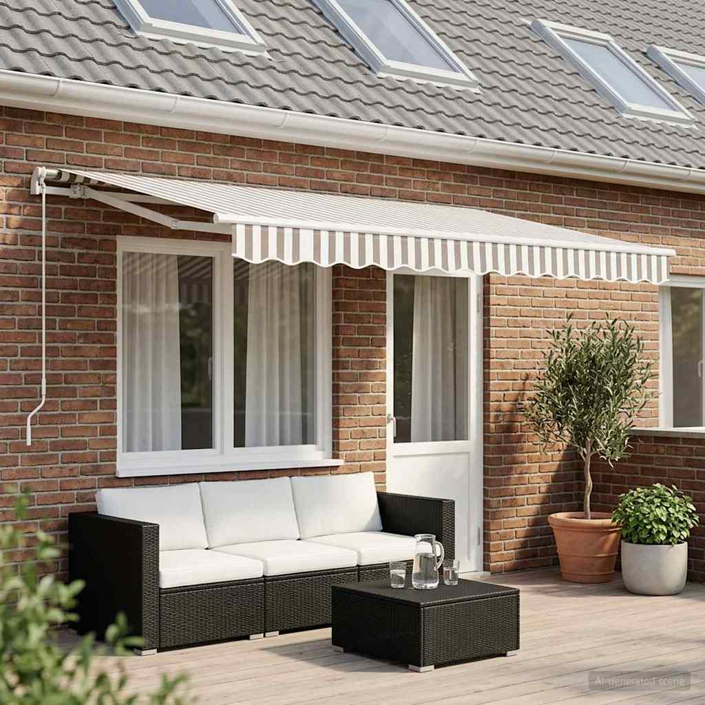 Telo di ricambio per tenda da sole Grigio chiaro e bianco | homemem39