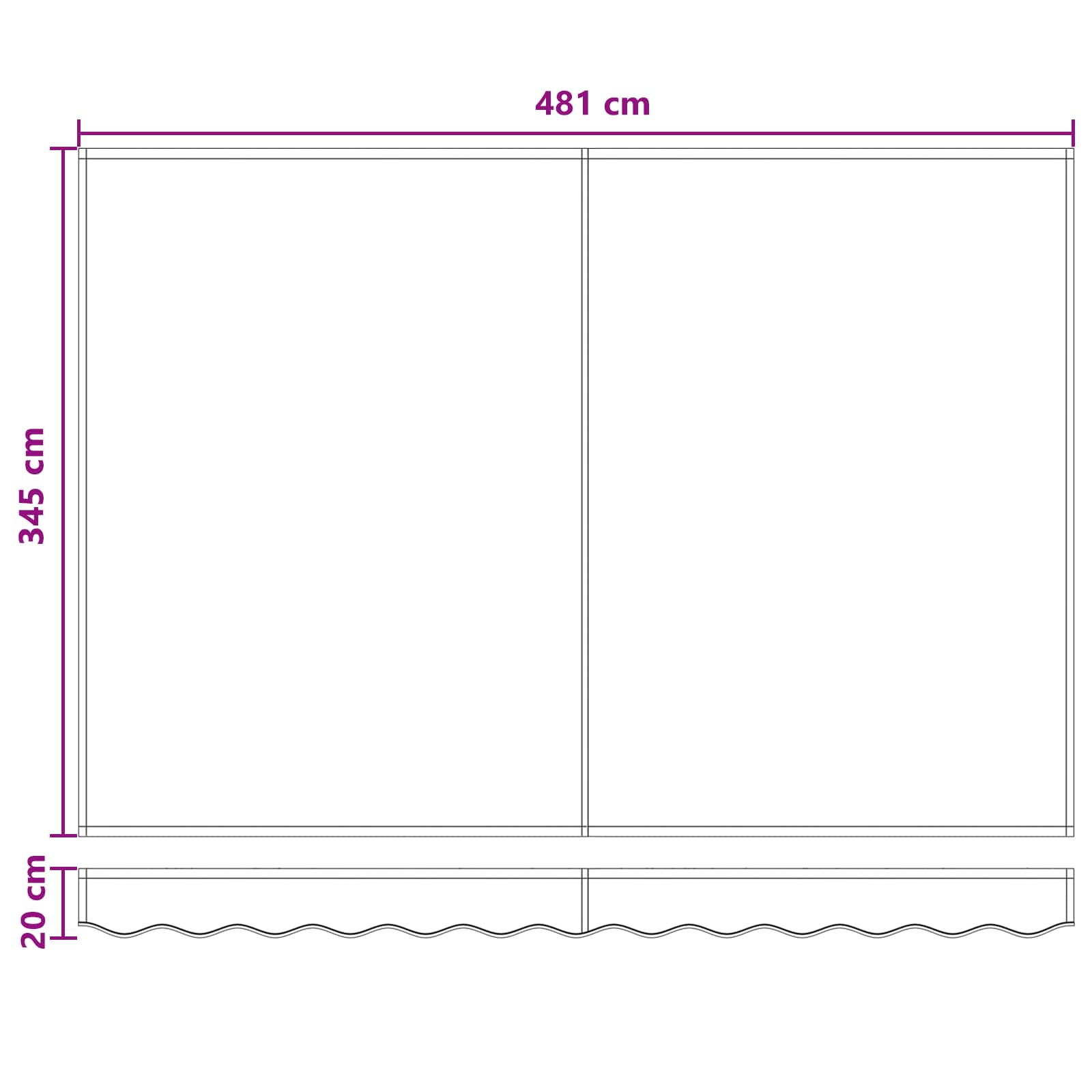 Telo di ricambio per tenda da sole Verde Scuro 481 x 345 cm | homemem39