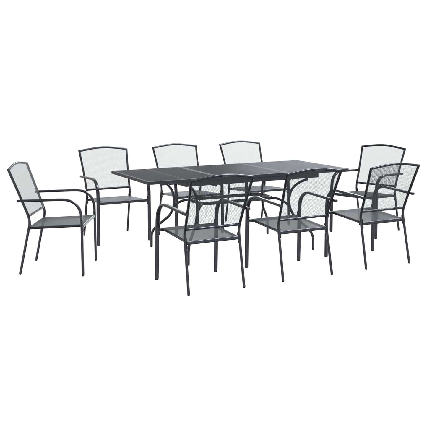 Set da Pranzo per Giardino 9 pcs Antracite 212 x 90 x 76 cm | homemem39