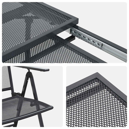 Set da Pranzo per Giardino 9 pcs Antracite 212 x 90 x 76 cm | homemem39