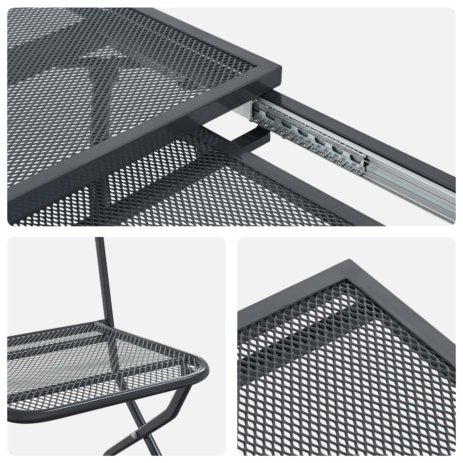 Set da Pranzo per Giardino 7 pcs Antracite 212 x 90 x 76 cm | homemem39