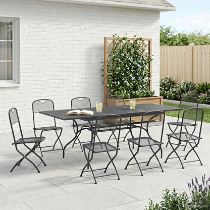 Set da Pranzo per Giardino 9 pcs Antracite 212 x 90 x 76 cm | homemem39
