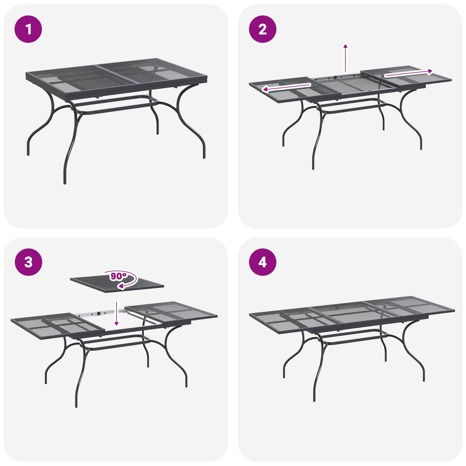 Set da Pranzo per Giardino 9 pcs Antracite 212 x 90 x 76 cm | homemem39