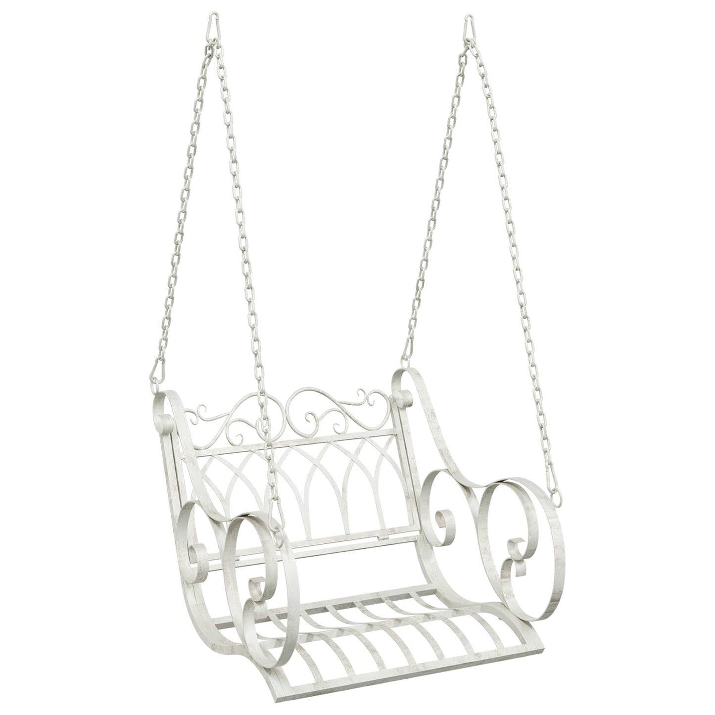 Panchina a Dondolo Acciaio 71 x 75 x 59 cm Bianco Antico | homemem39