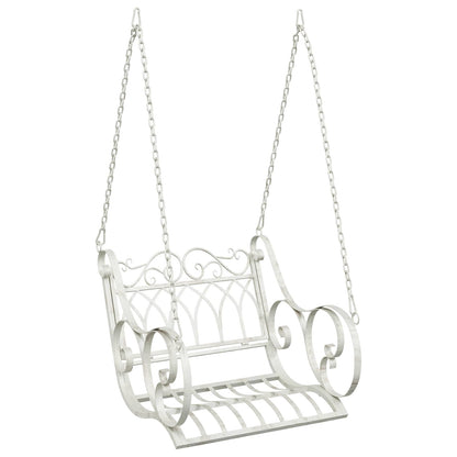 Panchina a Dondolo Acciaio 71 x 75 x 59 cm Bianco Antico | homemem39