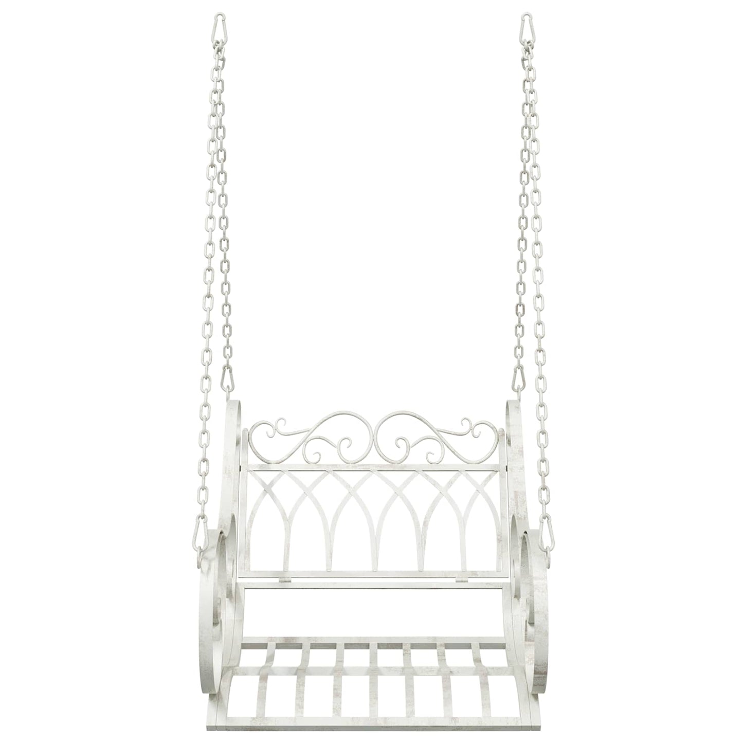 Panchina a Dondolo Acciaio 71 x 75 x 59 cm Bianco Antico | homemem39