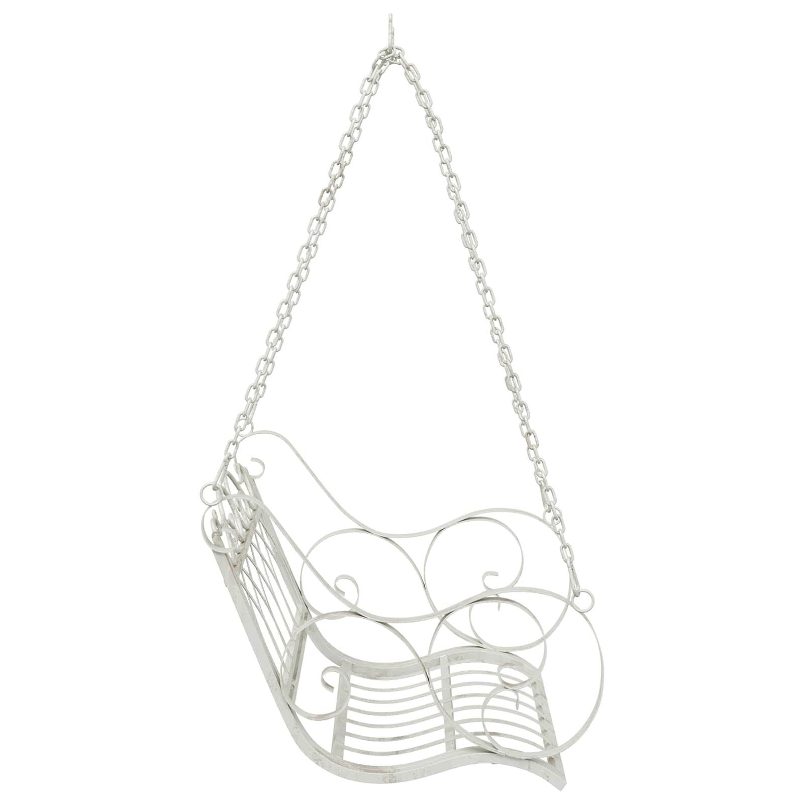 Panchina a Dondolo Acciaio 71 x 75 x 59 cm Bianco Antico | homemem39