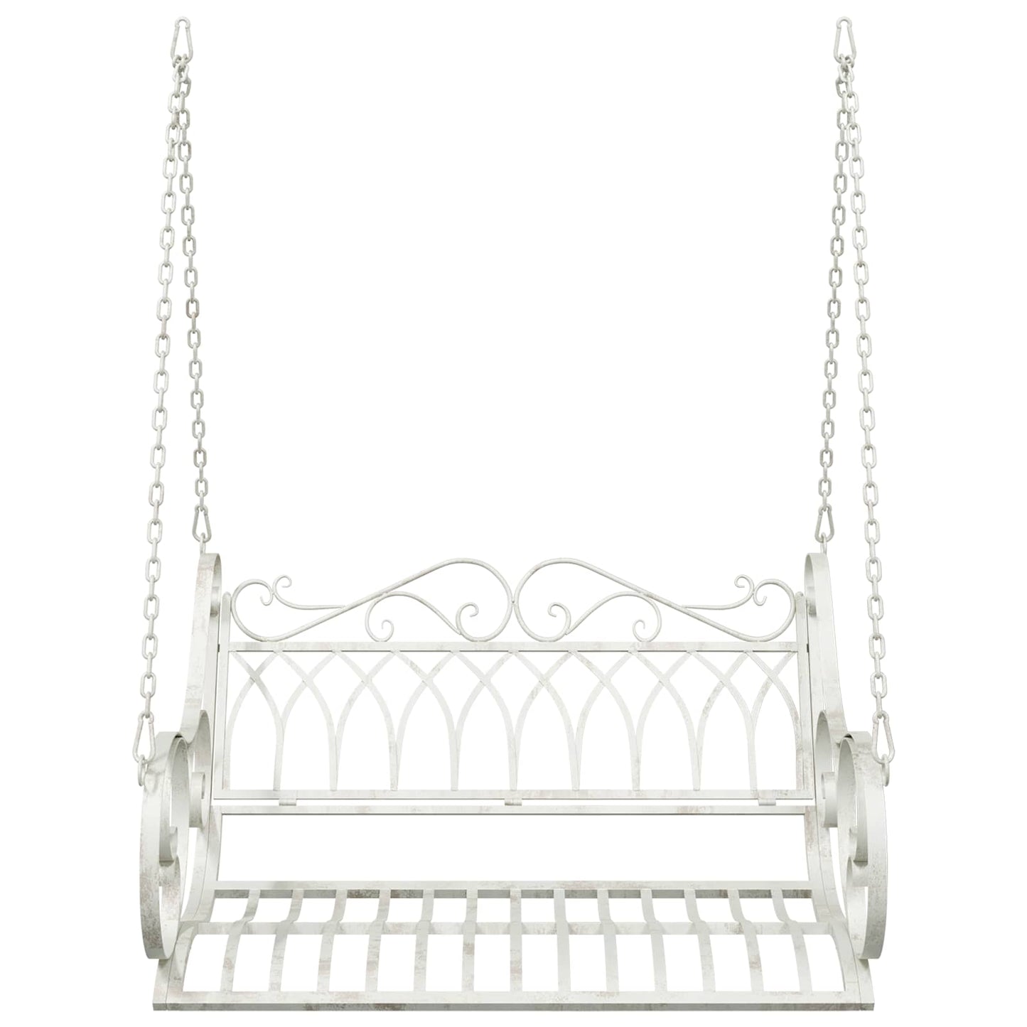 Panchina a Dondolo Acciaio 109 x 75 x 59 cm Bianco Antico | homemem39