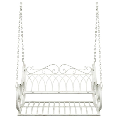 Panchina a Dondolo Acciaio 109 x 75 x 59 cm Bianco Antico | homemem39