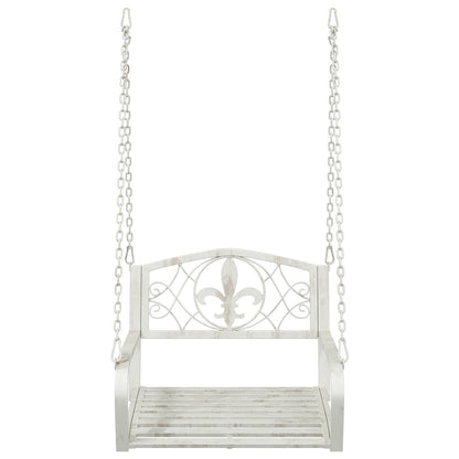 Panchina a Dondolo Acciaio 71,5 x 59 x 55 cm Bianco Antico | homemem39