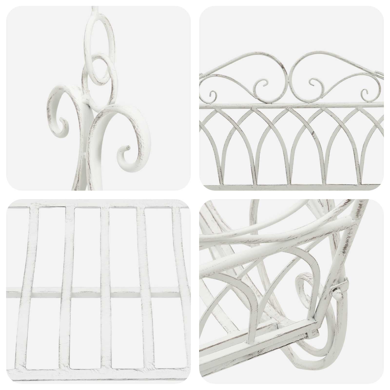 Panchina a Dondolo Acciaio 112 x 60 x 126,5 cm Bianco Antico | homemem39