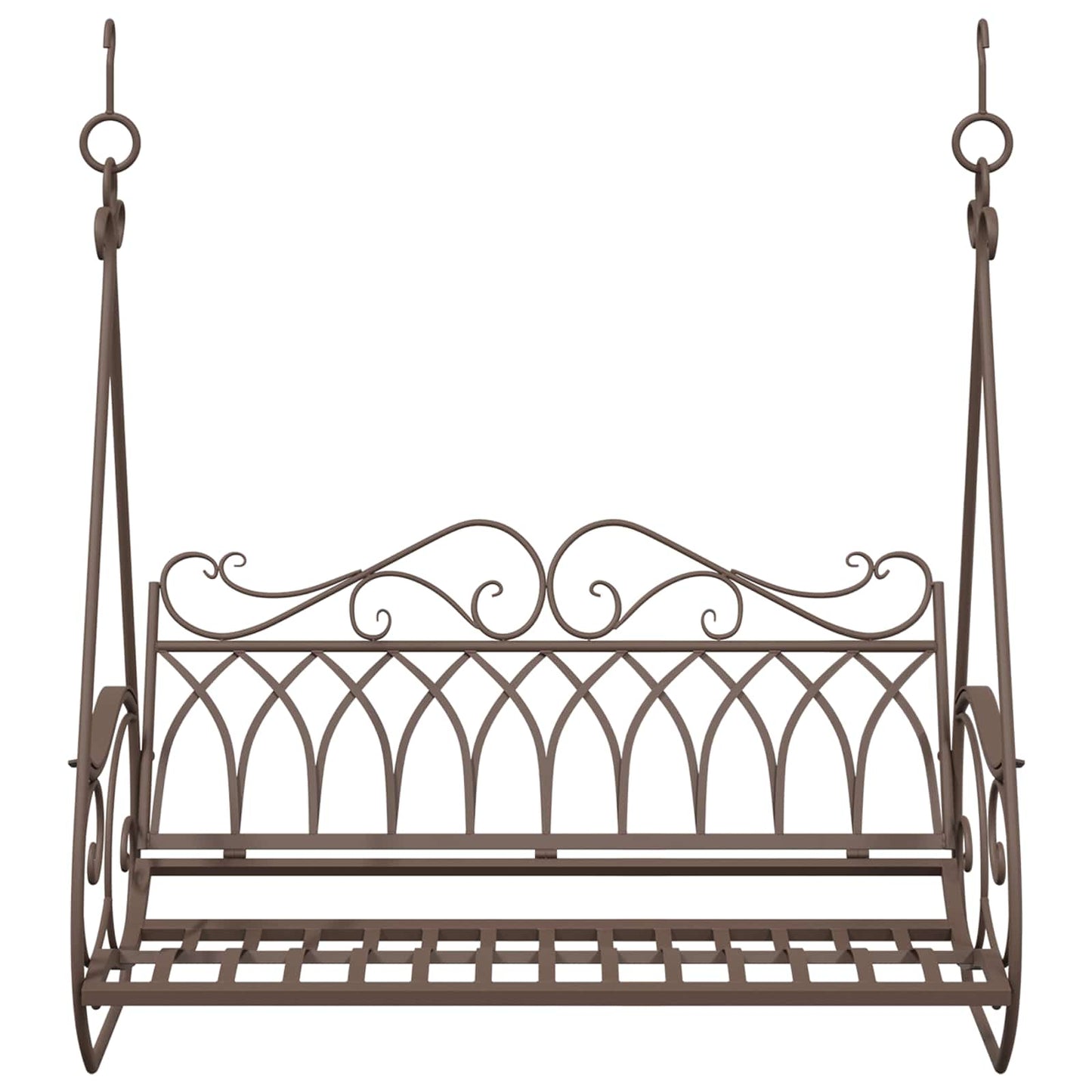 Panchina a Dondolo Acciaio 112 x 60 x 126,5 cm Marrone Antico | homemem39