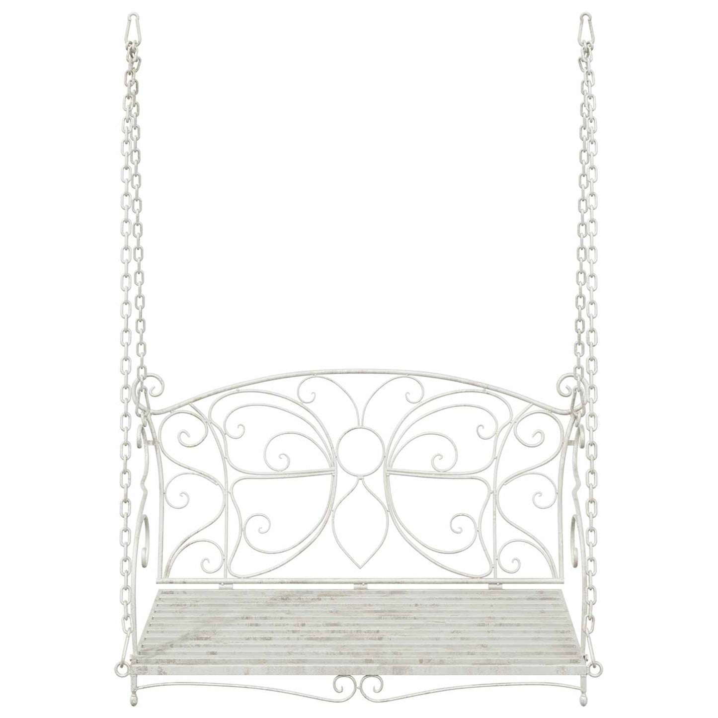 Panchina a Dondolo Acciaio 105,5 x 61 x 56 cm Bianco Antico | homemem39