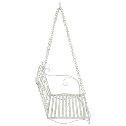 Panchina a Dondolo Acciaio 105,5 x 61 x 56 cm Bianco Antico | homemem39