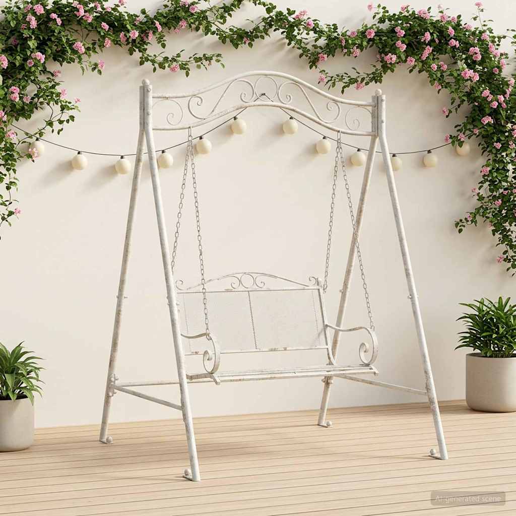 Telaio per Altalena Bianco Antico 113 x 121,5 x 168 cm Acciaio | homemem39