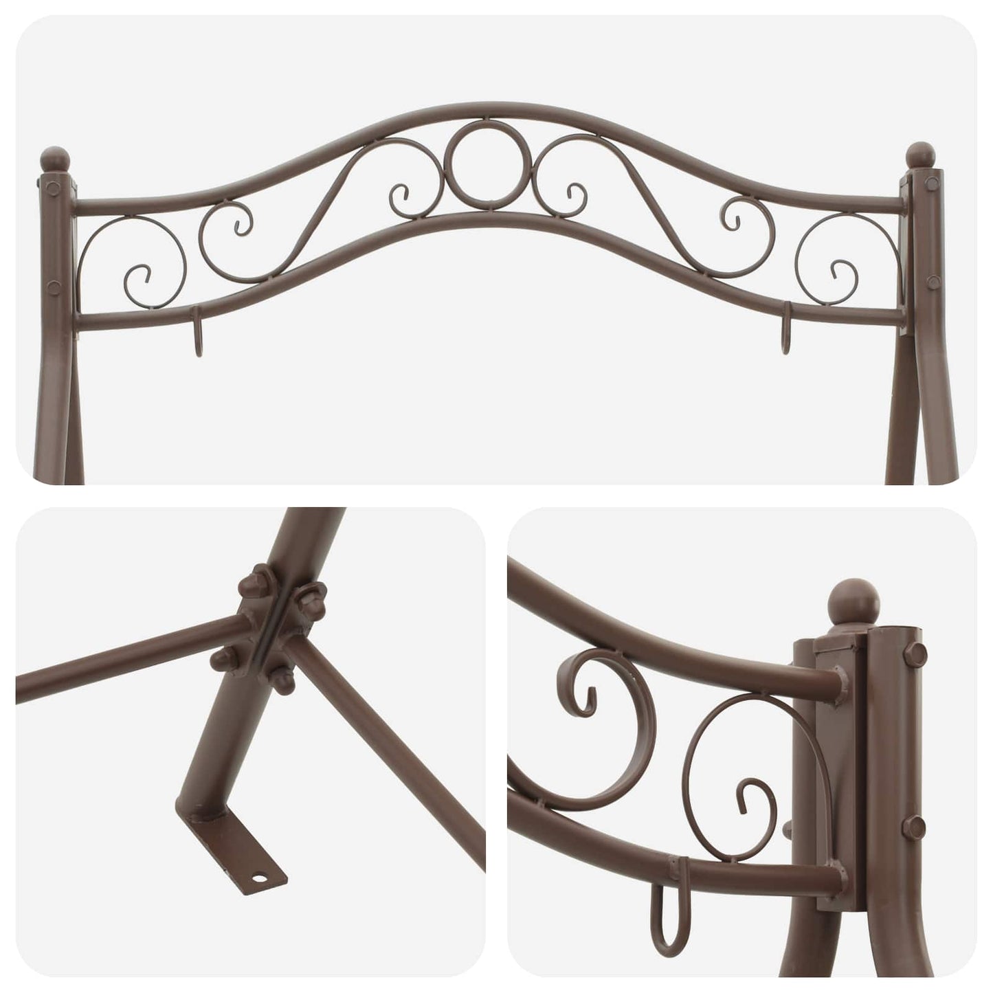 Telaio per Altalena Marrone Antico 113 x 121,5 x 168 cm Acciaio | homemem39
