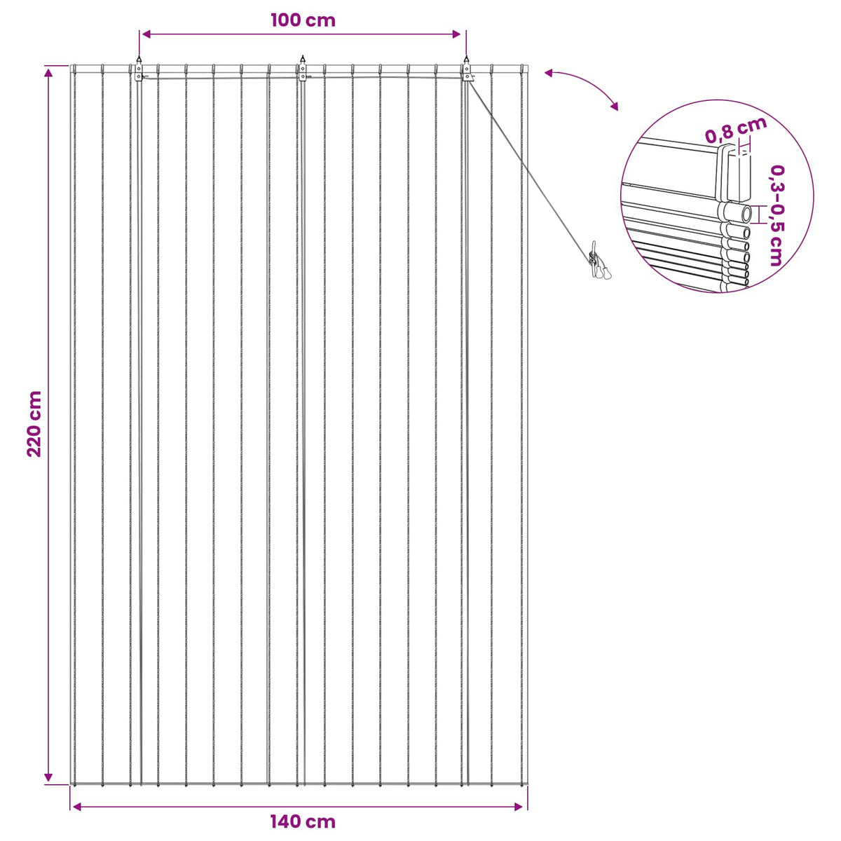 Tenda a rullo Naturale 140 x 220 cm Giunco | homemem39