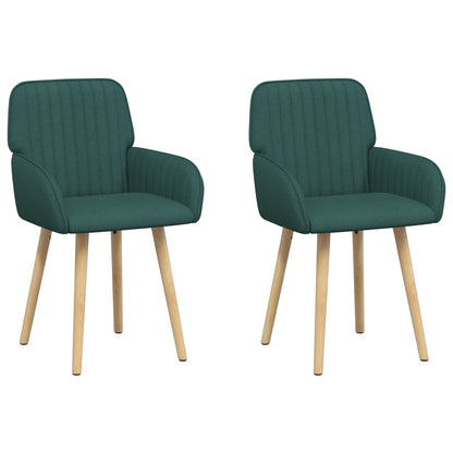 Sedie da pranzo 2 pcs Tessuto Verde Scuro 56,5 x 50 x 87,5 cm | homemem39