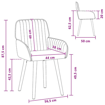 Sedie da pranzo 2 pcs Tessuto Tortora 56,5 x 50 x 87,5 cm | homemem39