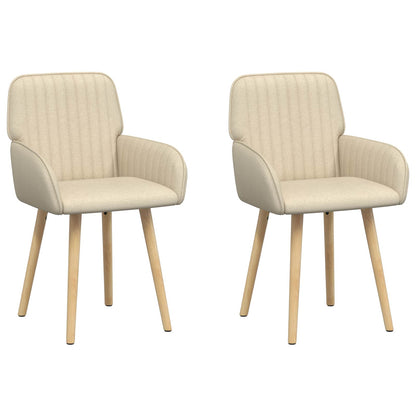 Sedie da pranzo 2 pcs Tessuto Crema 56,5 x 50 x 87,5 cm | homemem39