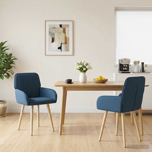 Sedie da pranzo 2 pcs Tessuto Blu 56,5 x 50 x 87,5 cm