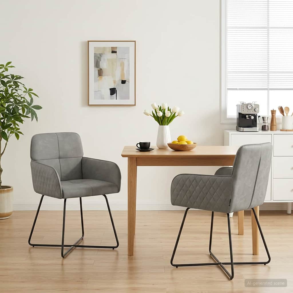 Sedie da pranzo 2 pcs Velluto Grigio Chiaro 59 x 56,5 x 86 cm | homemem39