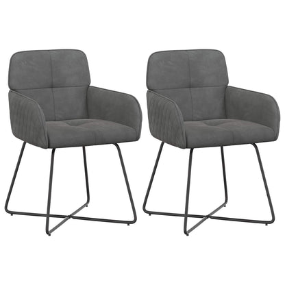 Sedie da pranzo 2 pcs Velluto Grigio Scuro 59 x 56,5 x 86 cm | homemem39