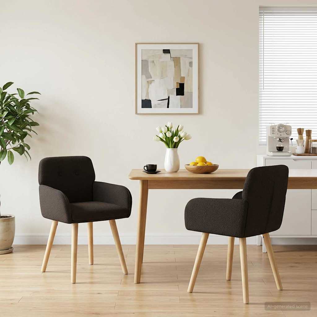 Sedie da pranzo 2 pcs Bouclé Nero 59 x 57 x 85 cm | homemem39