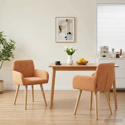 Sedie da pranzo 2 pcs Bouclé Beige 59 x 57 x 85 cm | homemem39