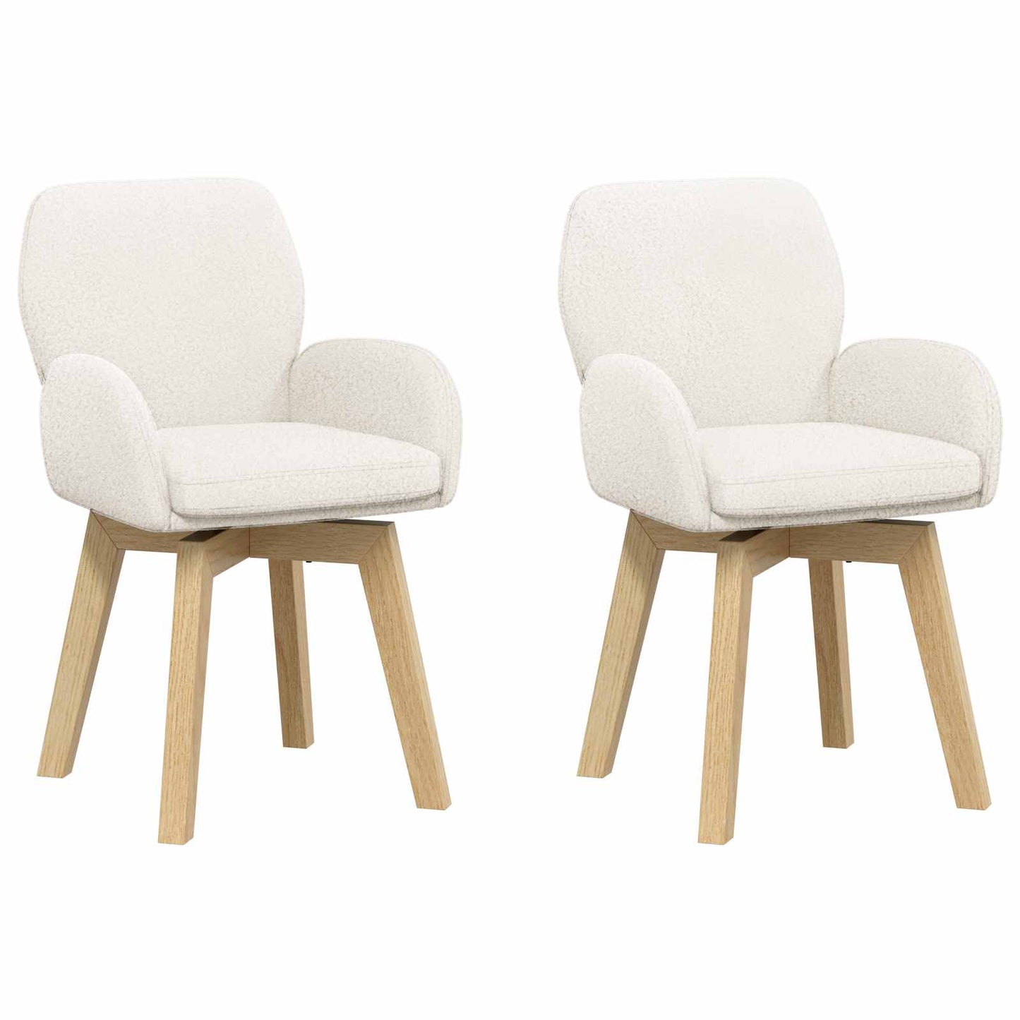 Sedie da pranzo girevoli 2 pcs Bouclé Crema 54 x 58 x 87 cm | homemem39